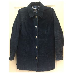 Dennis by Dennis Basso Blue Suede Jacket